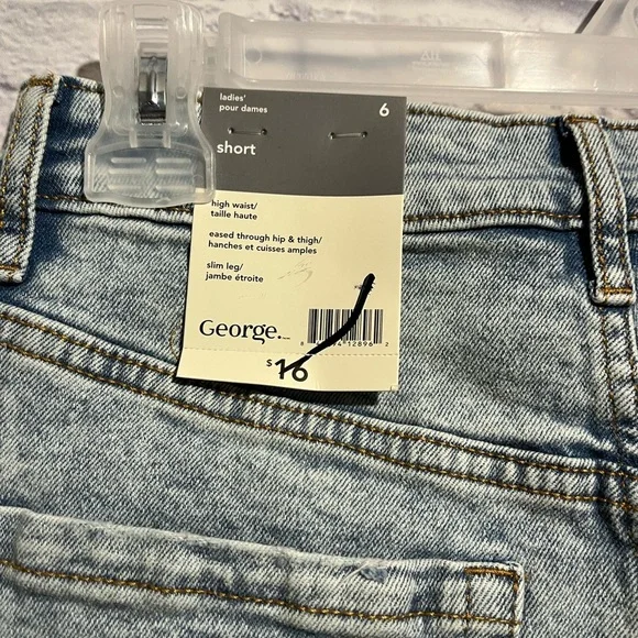 New George Light Blue Jean Shorts for Women Size 6 - Picture 3 of 4